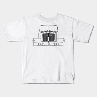 Thornycroft Mighty Antar classic heavy truck outline graphic (black) Kids T-Shirt